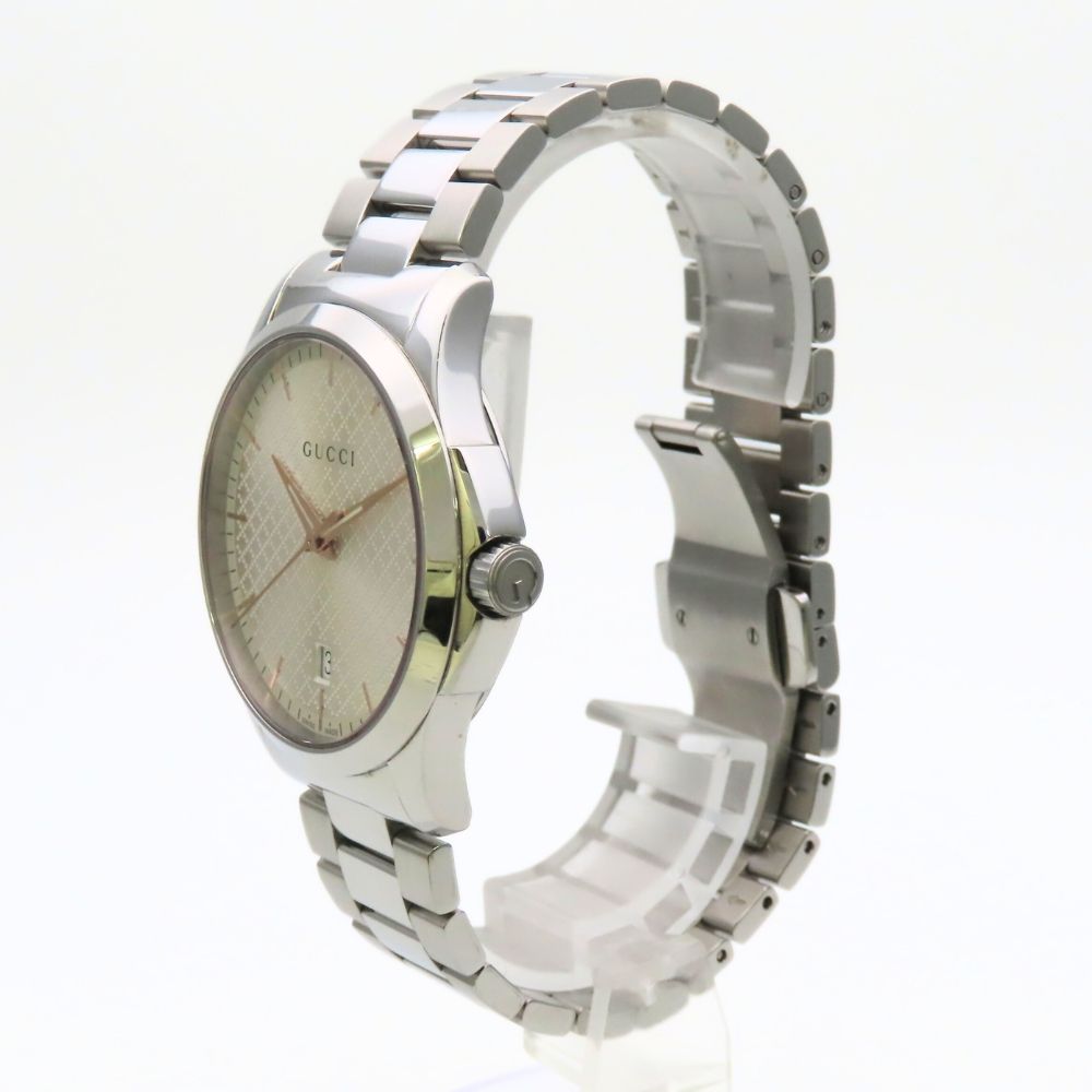 Gucci Watch Timeless 126.4 Stainless Steel Silver Dial Diamante — view 4