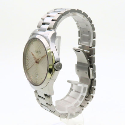 Gucci Watch Timeless 126.4 Stainless Steel Silver Dial Diamante — view 4
