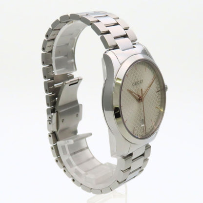 Gucci Watch Timeless 126.4 Stainless Steel Silver Dial Diamante — view 3