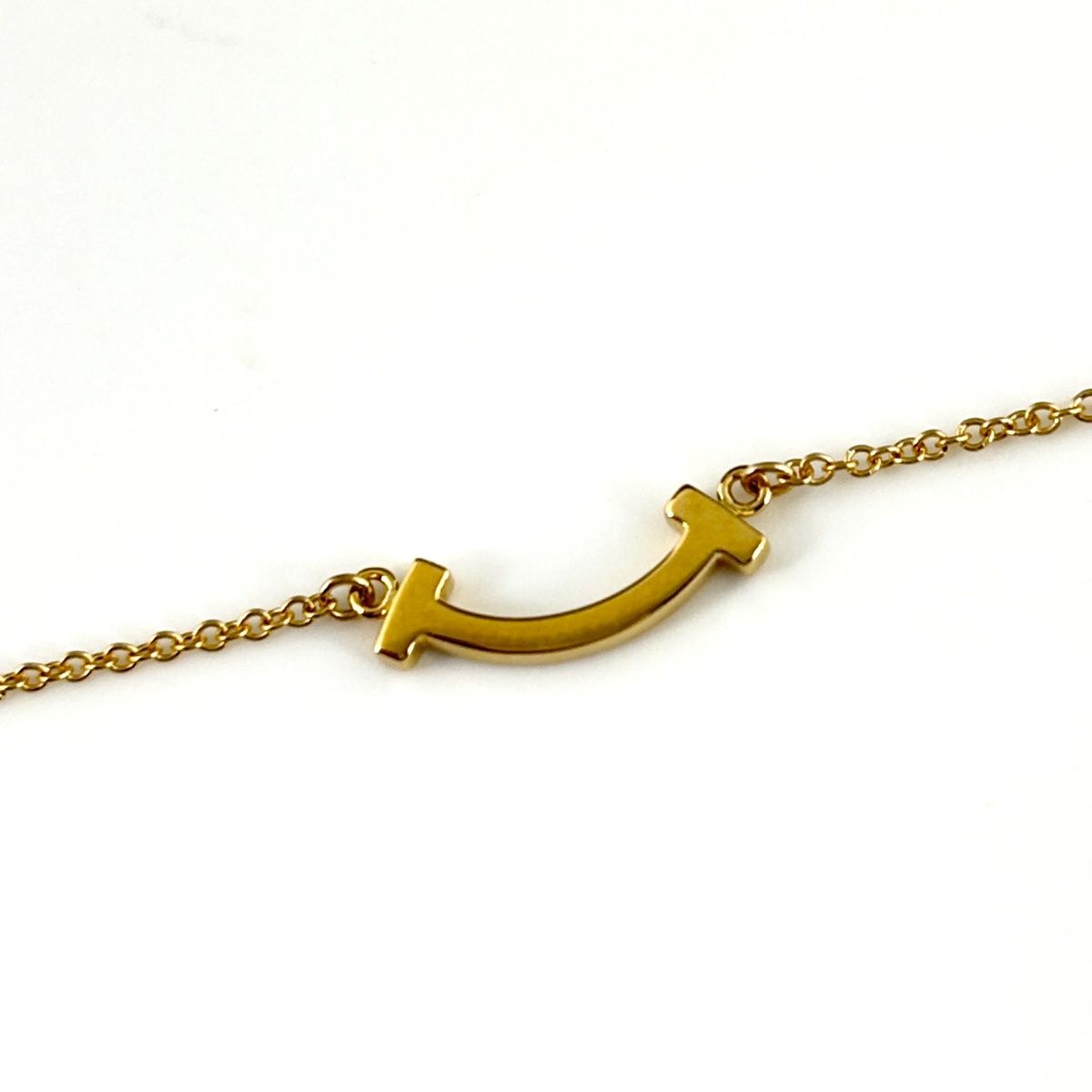 Tiffany & Co T Smile Mini Necklace YG Yellow Gold — view 2
