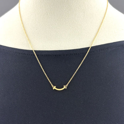 Tiffany & Co T Smile Mini Necklace YG Yellow Gold — view 3