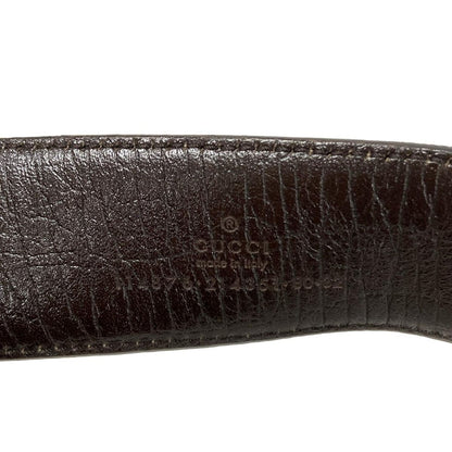 Gucci Belt 80 32 Beige Dark Brown Interlocking GG Pattern Leather X — view 4