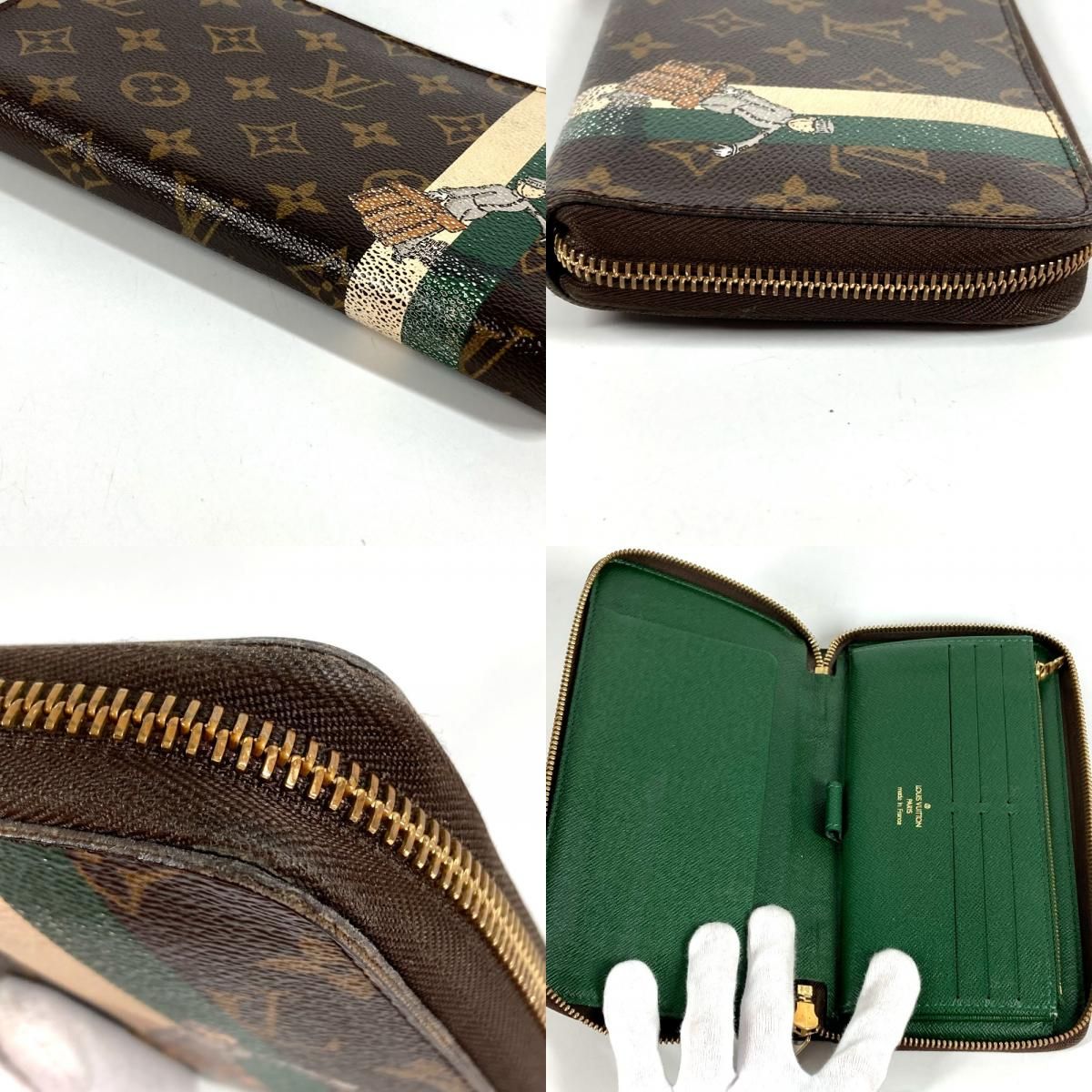 Louis Vuitton Wallet Zippy Organizer Belboy Monogram Canvas Green Brown — view 7
