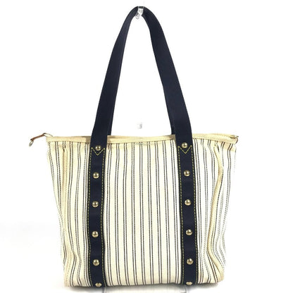 Louis Vuitton Shoulder Bag Cabas MM Canvas Ivory Navy — view 2
