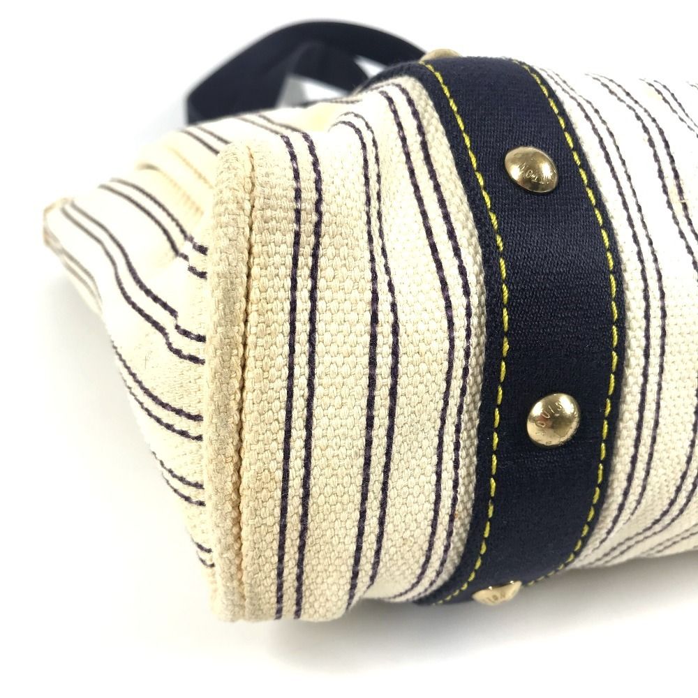 Louis Vuitton Shoulder Bag Cabas MM Canvas Ivory Navy — view 6