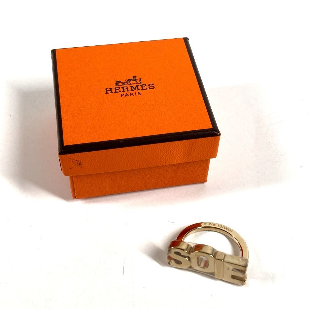 Hermes Scarf Ring Soie Logo Metal Gold — view 7