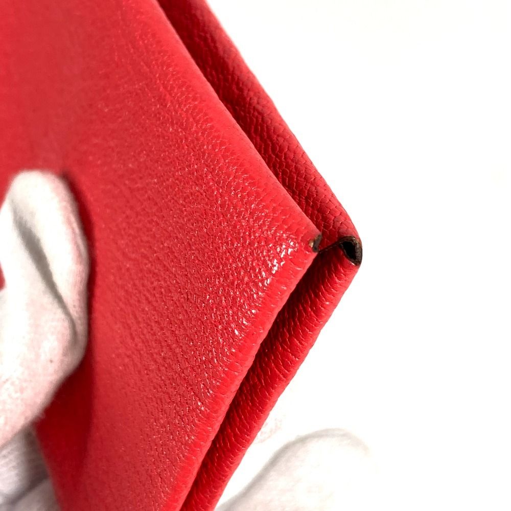 Hermes Card Case Calvi Verso Bicolor Chevre Red — view 8