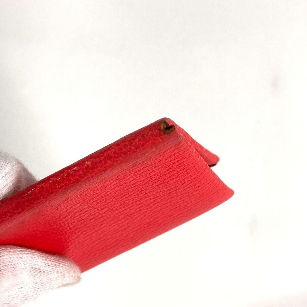 Hermes Card Case Calvi Verso Bicolor Chevre Red — view 7