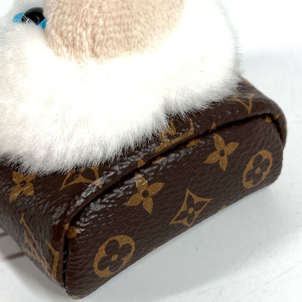 Louis Vuitton Key Holder Bag Charm a Dos Rubble Bear Monogram Canvas Brown White — view 8