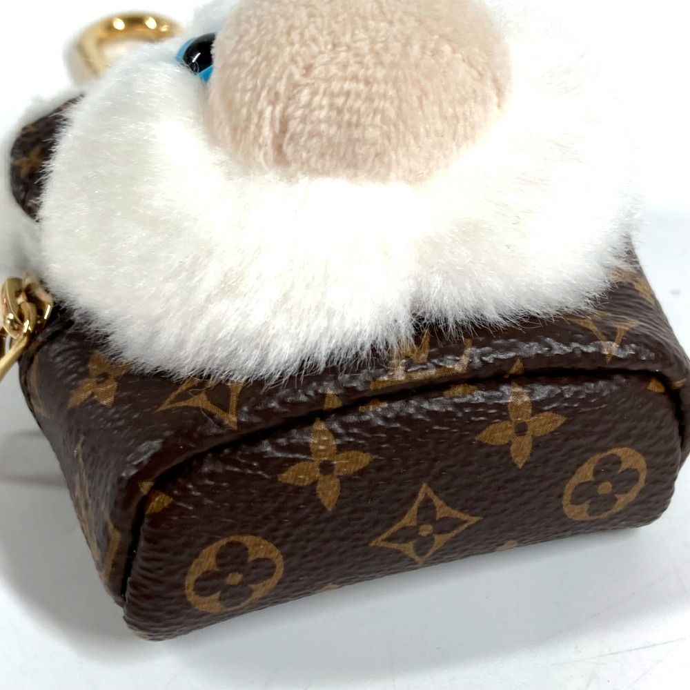 Louis Vuitton Key Holder Bag Charm a Dos Rubble Bear Monogram Canvas Brown White — view 2