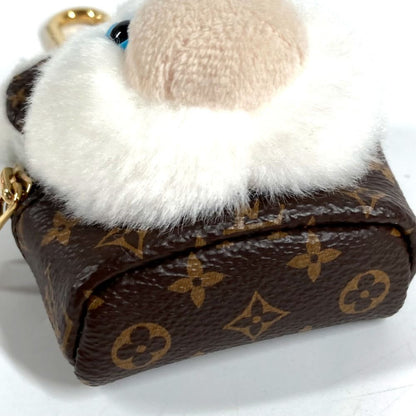 Louis Vuitton Key Holder Bag Charm a Dos Rubble Bear Monogram Canvas Brown White — view 2