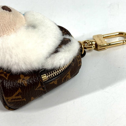 Louis Vuitton Key Holder Bag Charm a Dos Rubble Bear Monogram Canvas Brown White — view 4