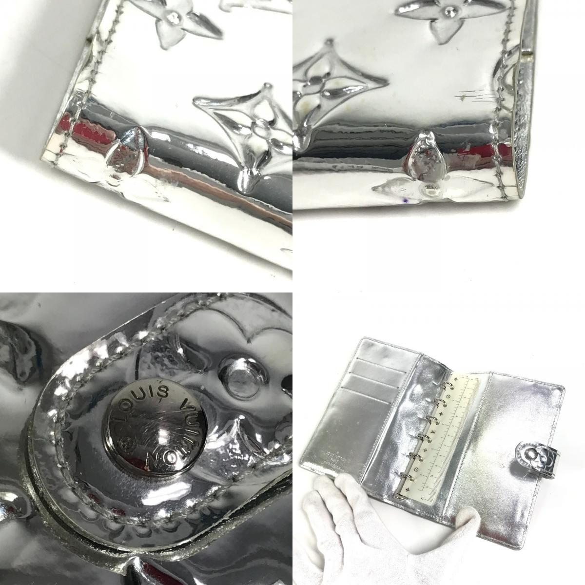 Louis Vuitton Notebook Cover Agenda PM Leather Silver — view 7
