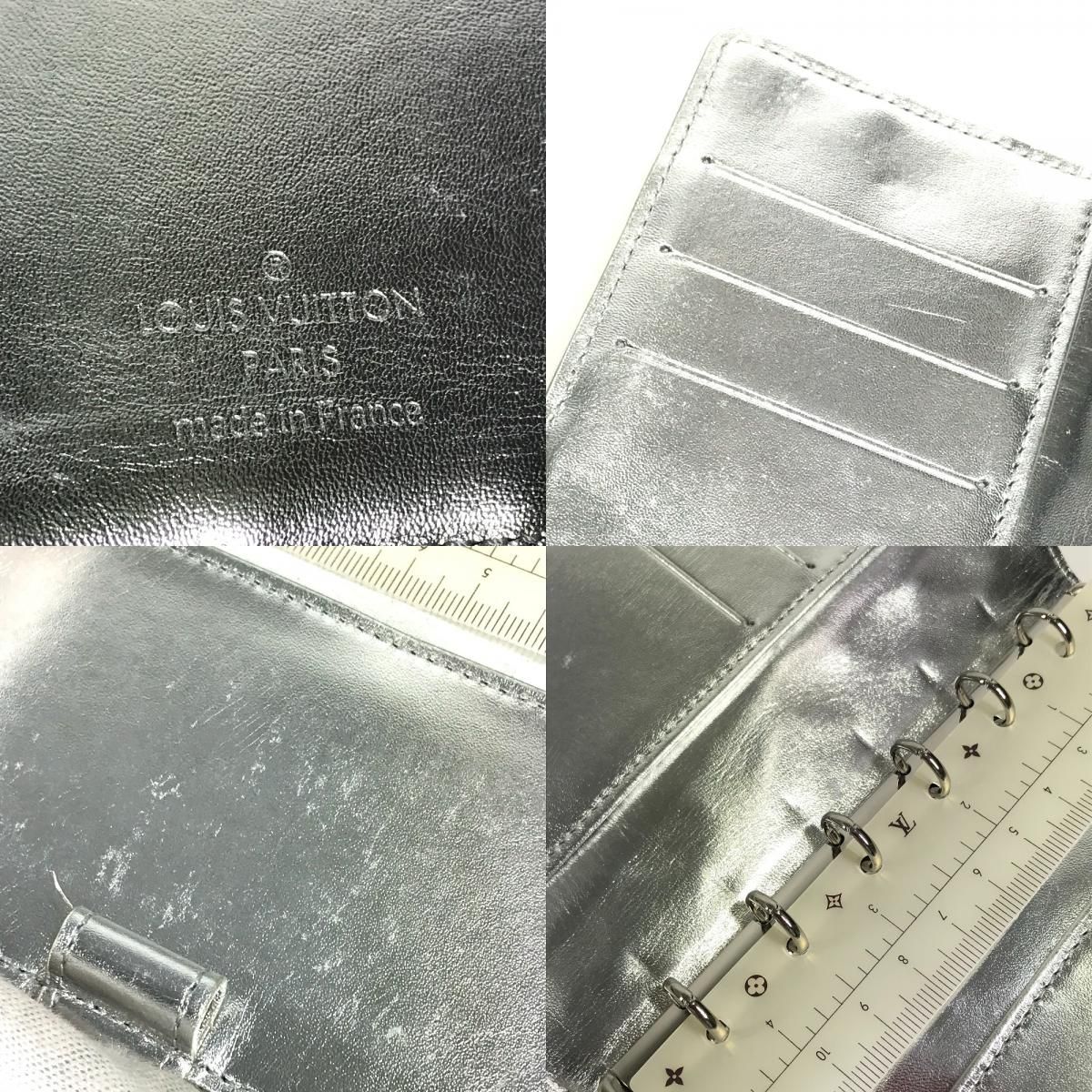 Louis Vuitton Notebook Cover Agenda PM Leather Silver — view 8