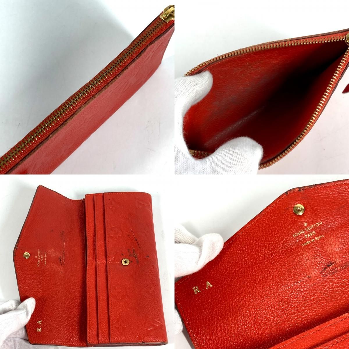 Louis Vuitton Wallet Portefeuille Monogram Empreinte Leather Orian Red — view 7