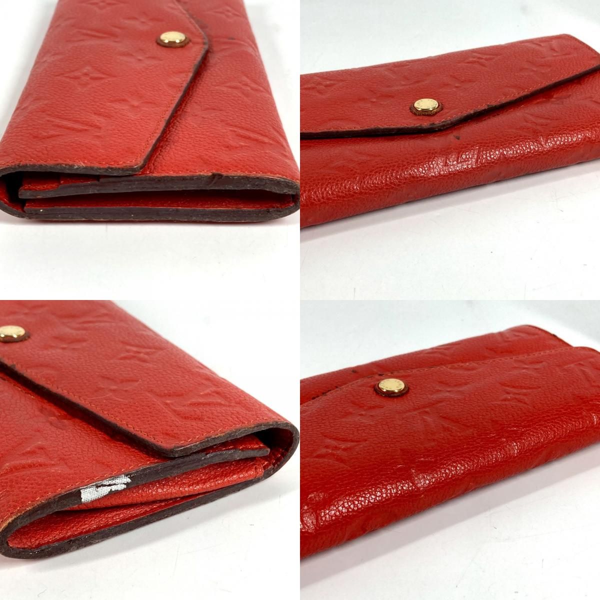 Louis Vuitton Wallet Portefeuille Monogram Empreinte Leather Orian Red — view 8