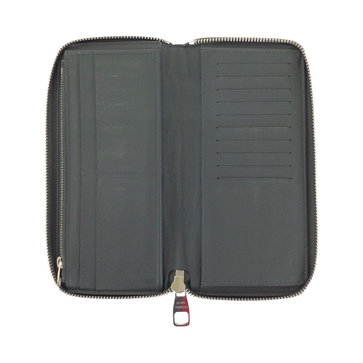 Louis Vuitton Taurillon Zippy Wallet Vertical Black Silver Leather — view 8