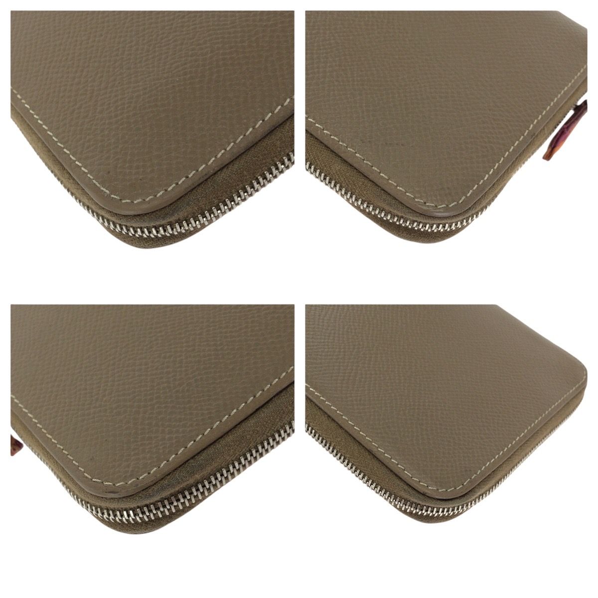 Hermes Azap Long Silk in Etoupe Beige Veau Wallet Zip Around — view 4