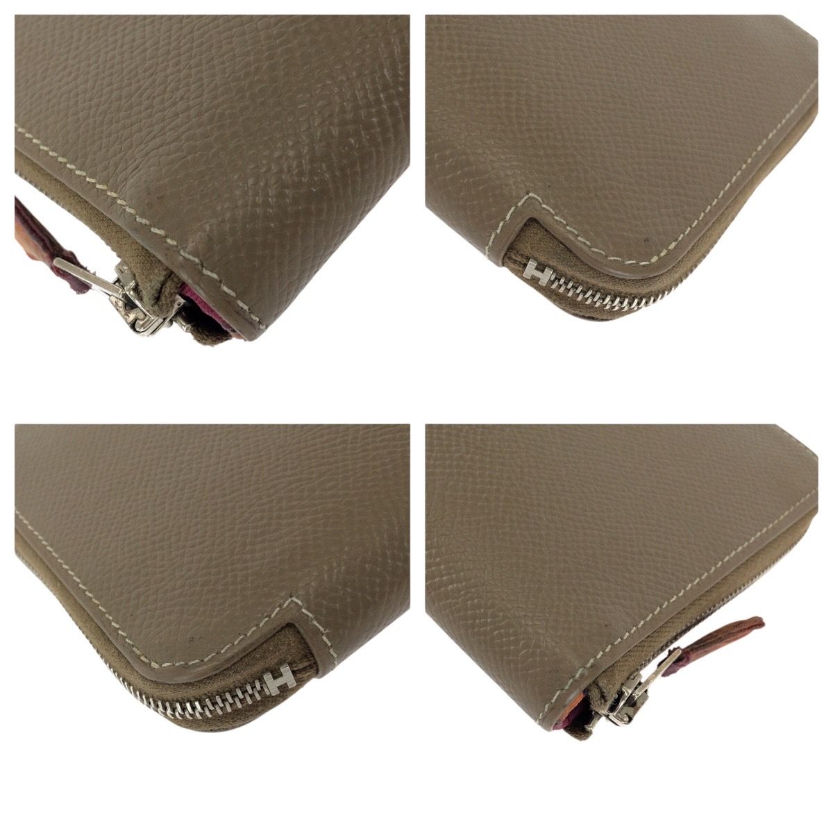 Hermes Azap Long Silk in Etoupe Beige Veau Wallet Zip Around — view 3