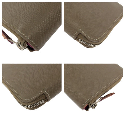 Hermes Azap Long Silk in Etoupe Beige Veau Wallet Zip Around — view 3