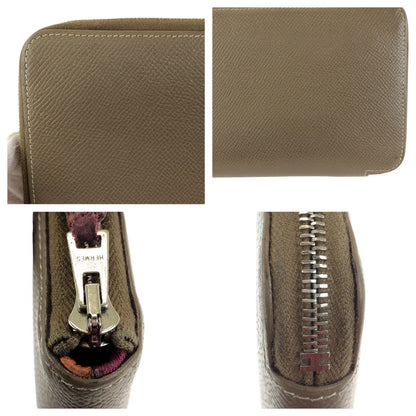 Hermes Azap Long Silk in Etoupe Beige Veau Wallet Zip Around — view 7