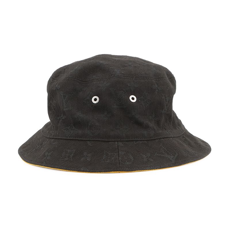 Louis Vuitton Hat Reversible Bucket Hat 58 Hat Black Yellow