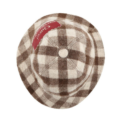 Gucci Bucket Hat Check Fedora Hat Wool