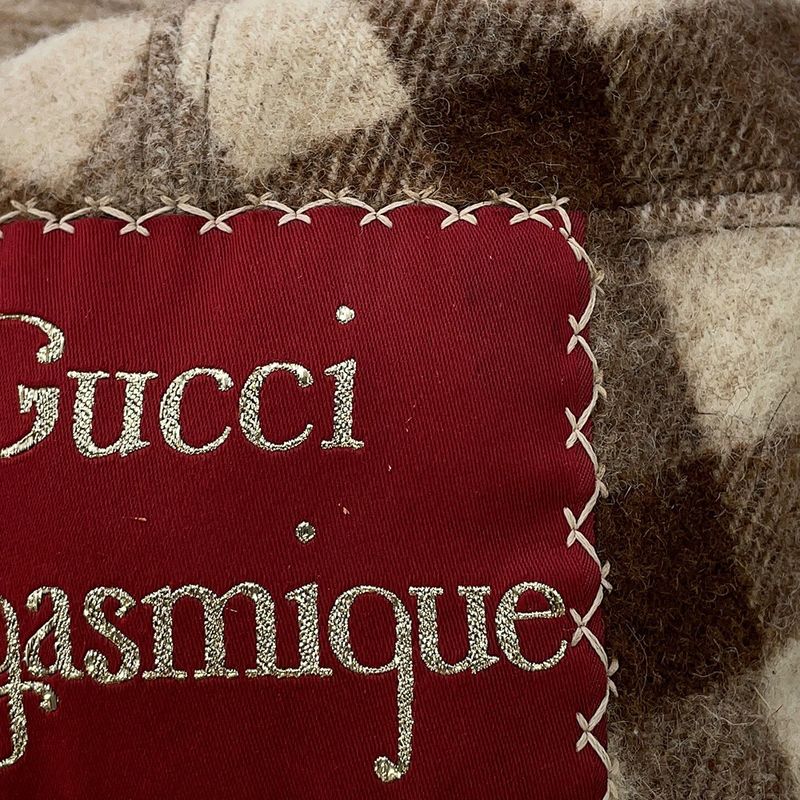 Gucci Bucket Hat Check Fedora Hat Wool
