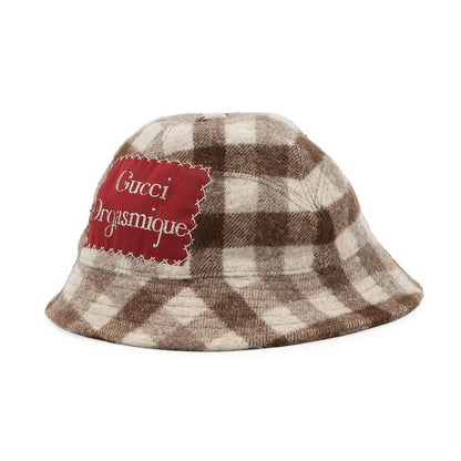 Gucci Bucket Hat Check Fedora Hat Wool
