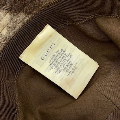 Gucci Bucket Hat Check Fedora Hat Wool
