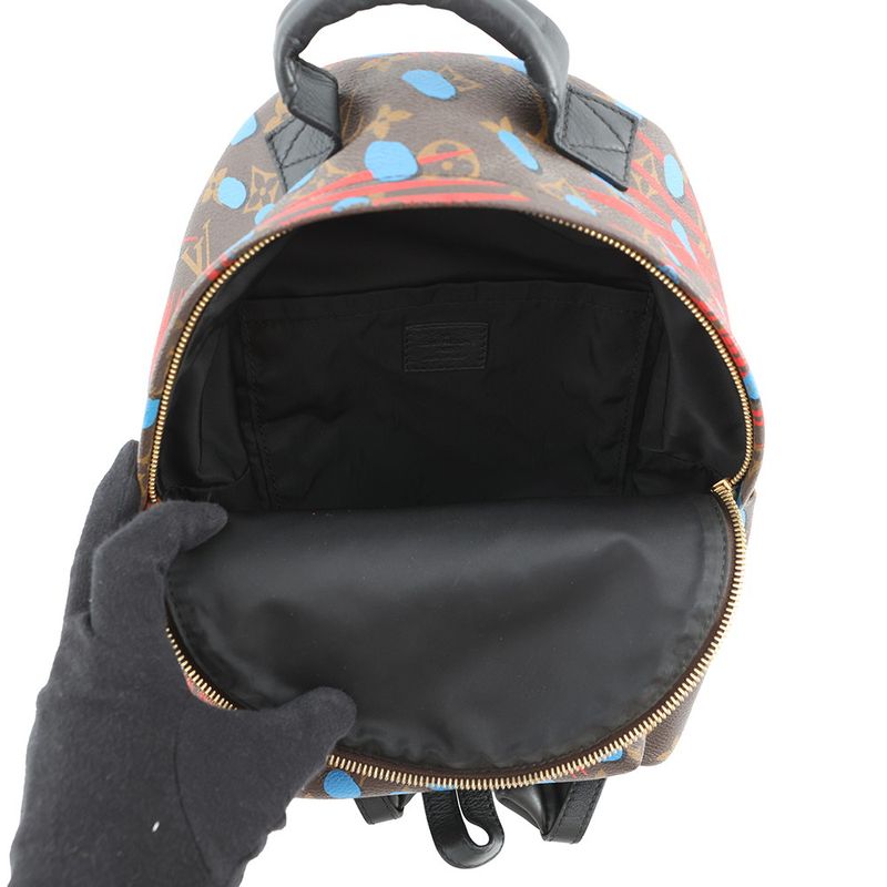 Louis Vuitton Backpack Monogram Jungle Dot Palm Spring PM Noir Black Red Blue