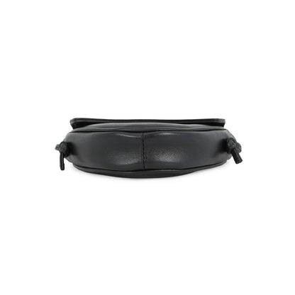 Celine Shoulder Bag Mini Triangle Logo Leather Pochette Black
