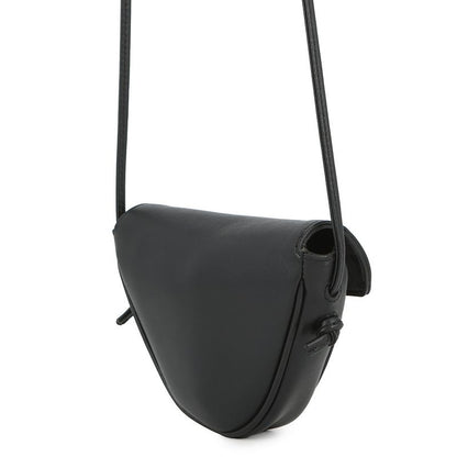 Celine Shoulder Bag Mini Triangle Logo Leather Pochette Black