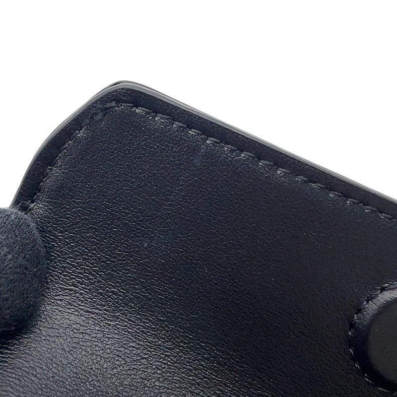 Celine Shoulder Bag Mini Triangle Logo Leather Pochette Black