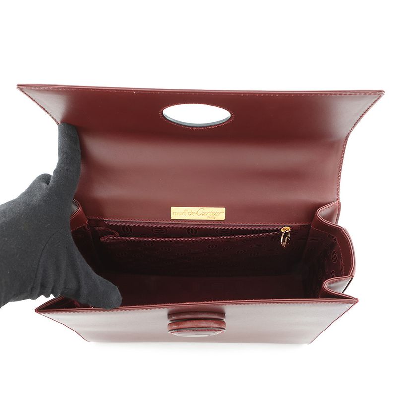 Cartier Handbag Must Leather Bordeaux