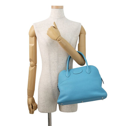 Hermes Handbag Bolide 31 Bleu du Nord Silver Taurillon Clemence Blue Du Nord