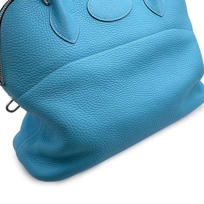 Hermes Handbag Bolide 31 Bleu du Nord Silver Taurillon Clemence Blue Du Nord