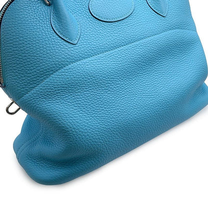 Hermes Handbag Bolide 31 Bleu du Nord Silver Taurillon Clemence Blue Du Nord