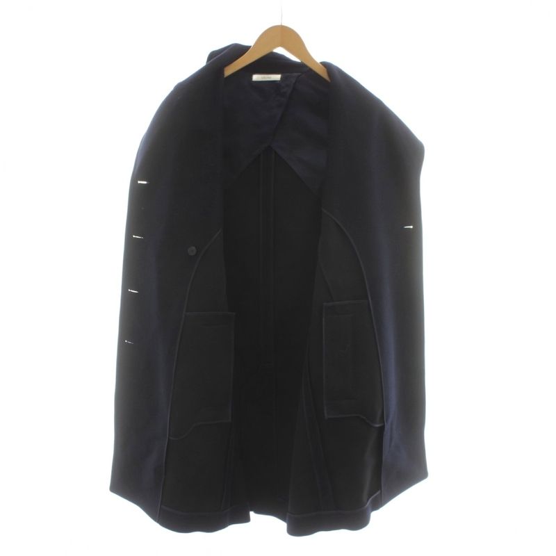 Celine Star Coat Long Length Wool 34 Navy 2