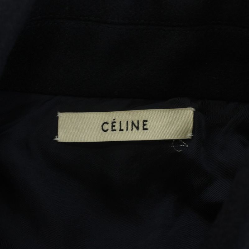 Celine Star Coat Long Length Wool 34 Navy 2
