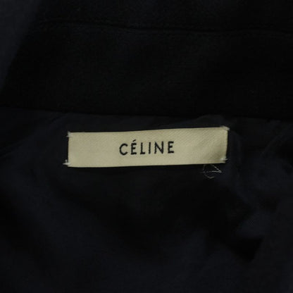 Celine Star Coat Long Length Wool 34 Navy 2