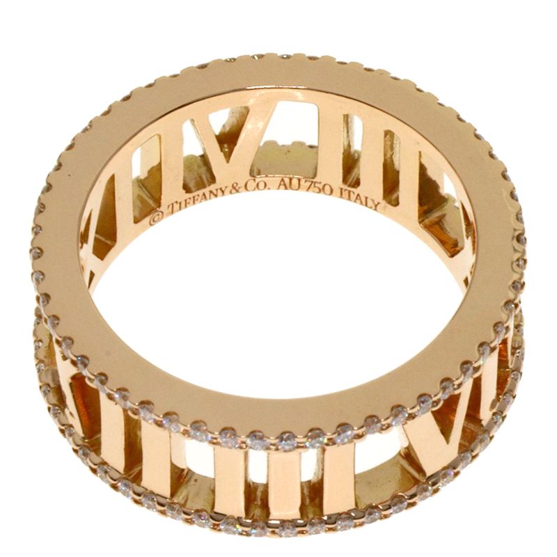 Tiffany & Co Atlas Open Diamond Ring 18K Pink Gold