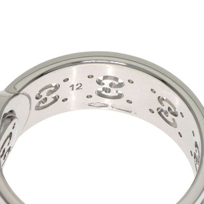 Gucci Icon Toile Diamond Ring 18K White Gold