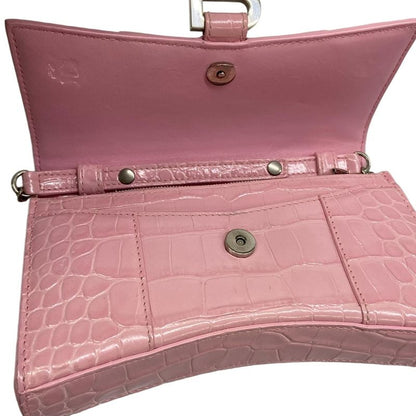 Balenciaga Wallet Hourglass Pink Chain Embossed Leather