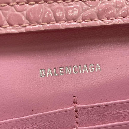 Balenciaga Wallet Hourglass Pink Chain Embossed Leather