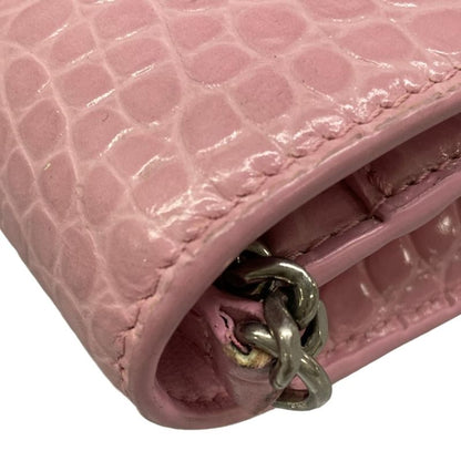 Balenciaga Wallet Hourglass Pink Chain Embossed Leather