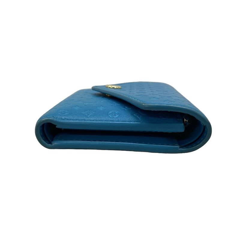 Louis Vuitton Trifold Wallet Nanogram Portefeuille Victorine Blue