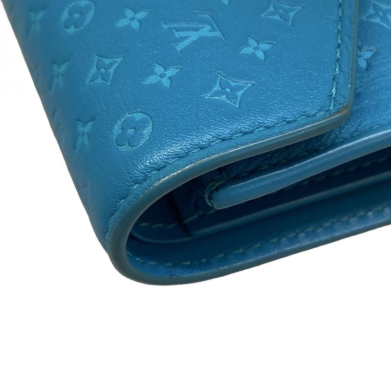 Louis Vuitton Trifold Wallet Nanogram Portefeuille Victorine Blue