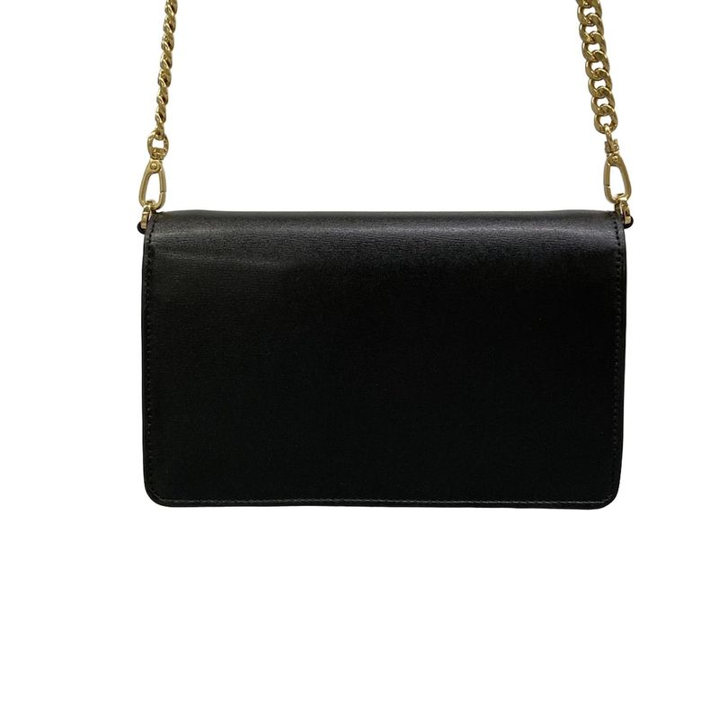 Prada Wallet Black Chain with Removable Strap Leather