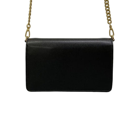 Prada Wallet Black Chain with Removable Strap Leather